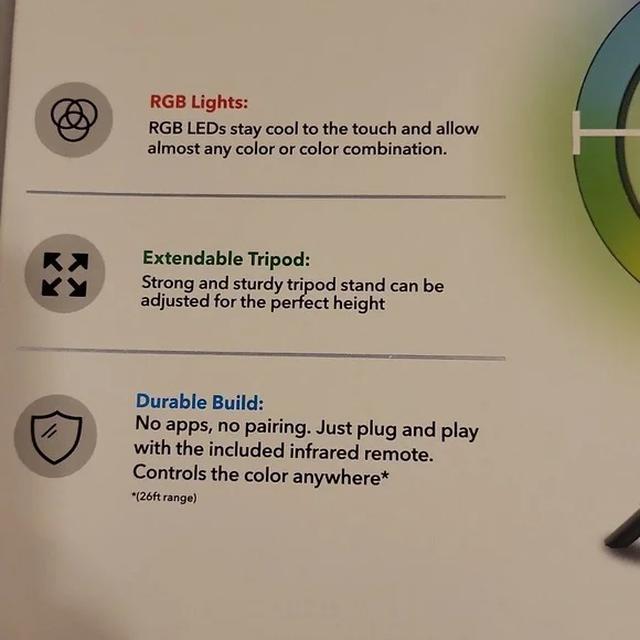 NWT Core Audio RGB ring light with tripod stand - Picture 4 of 12